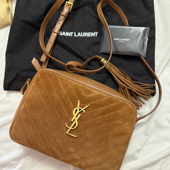 YSL camera bag is suede brown, very good condition beautiful color - Picture 3 of 17